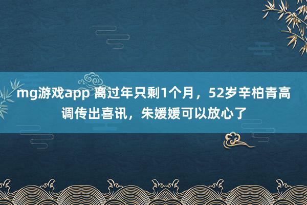 mg游戏app 离过年只剩1个月,52岁辛柏青高调传出喜讯,朱媛媛可以放心了