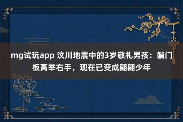 mg试玩app 汶川地震中的3岁敬礼男孩:躺门板高举右手,现在已变成翩翩少年