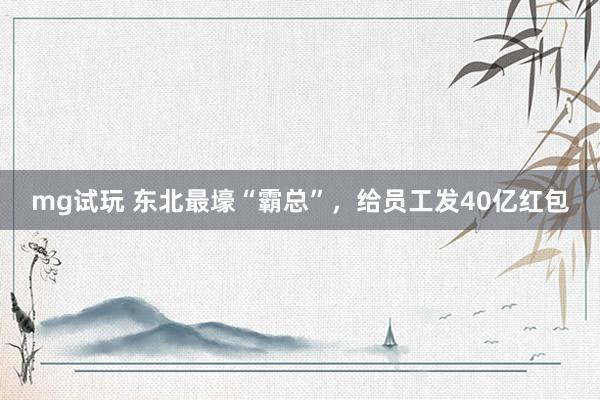 mg试玩 东北最壕“霸总”,给员工发40亿红包