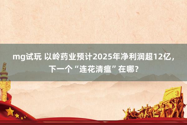 mg试玩 以岭药业预计2025年净利润超12亿,下一个“连花清瘟”在哪?