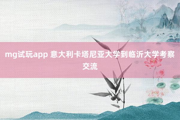 mg试玩app 意大利卡塔尼亚大学到临沂大学考察交流