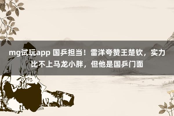 mg试玩app 国乒担当!雷洋夸赞王楚钦,实力比不上马龙小胖,但他是国乒门面