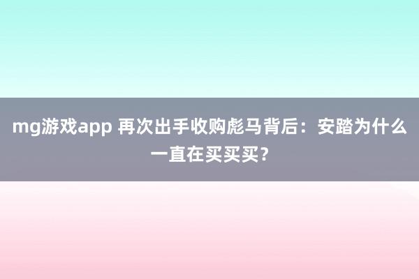 mg游戏app 再次出手收购彪马背后：安踏为什么一直在买买买？