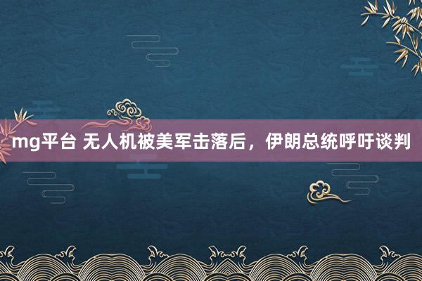 mg平台 无人机被美军击落后，伊朗总统呼吁谈判