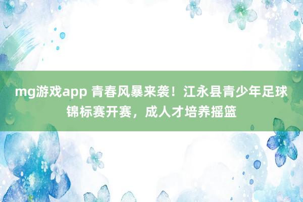 mg游戏app 青春风暴来袭！江永县青少年足球锦标赛开赛，成人才培养摇篮