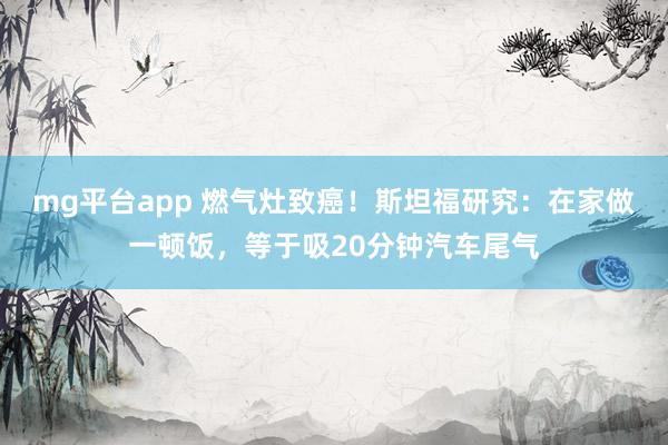 mg平台app 燃气灶致癌！斯坦福研究：在家做一顿饭，等于吸20分钟汽车尾气